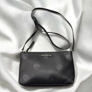 kate spade Black Crossbody with Subtle Glitter Polka Dots